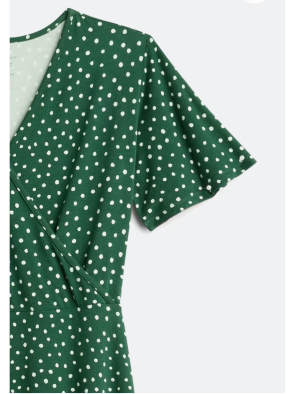 41 Hawthorn Elisse Knit Surplice Polka Dot Dress Green Size M - Picture 8 of 9